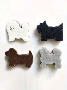 4 件装可爱狗狗形状洗碗海绵，用于洗碗、擦洗厨房清洁海绵 | 三层百洁布、厨房清洁海绵，有趣又完美的礼物 - 彩色 - 查看 1