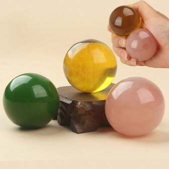 2pcs Resin Amber Massage Balls, Hand Grip Balls For Fitness, Suitable For All Ages