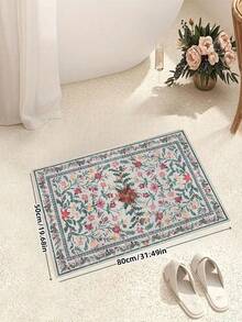 1 pièce Tapis de style boho moderne de jardin parisien floral pour le salon, tapis imprimé vintage rustique antidérapant pour la chambre, la salle à manger, le dortoir, le bureau, la décoration de la maison
