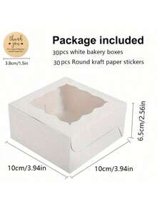 Hộp quà Giáng sinh màu trắng 30 chiếc, Kích thước: 10*6.5*10CM, Có cửa sổ kiểu ren, Thích hợp để nướng, tráng miệng, Macaron, Bánh dâu tây, Bánh rán và Quà tặng tiệc, Cũng có thể dùng làm Quà tặng Ngày của Mẹ, Hộp quà - trắng - Xem 8