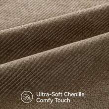 1pc Brown Chenille Twill Decorative Throw Pillow Cover (Pillow Insert Not Included), Modern Minimalist Design, Suitable For Sofa, Bed, Balcony, Living Room, Dining Room, Home Decor, Everyday Use, Comfortable - Brown - View 4