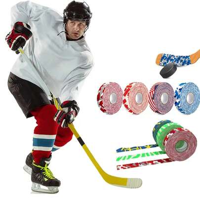 1pc Random Style Hockey/Ice Hockey Stick Tape, Durable Anti-Slip High Adhesive Sports Tape Wrap