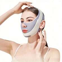 Elegant Blue Face Shaping Belt - Lightweight, Breathable, Adjustable Home Shaping Belt, Non-Invasive Skin Care And Jawline Definition, Fashionable Design, Soft Material, Fitness Accessory - 1套 - 查看 7
