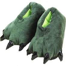 Unisex Soft Monster Claw Slippers Fun Dino Slippers Animal Paw Shoes For Men Women With Home Halloween Party Cosply Costume FootwearChristmas - 綠色 - 查看 7