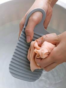 2pcs/Set Portable Thick Silicone Mini Washboard, Anti-Slip Baby Clothes Socks Cleaning Tool - Multicolor - View 5