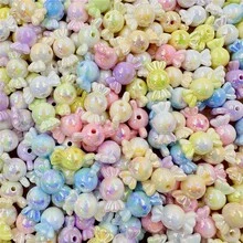 10PCS 11.2 * 21.4mm Glossy Macaron Color UV Plated Perforated Candy Beads Acrylic Beads - Rainbow Pink Candy Color, Perfect For DIY Jewelry Making Bracelets And Necklaces, Earring - 彩色 - 查看 7