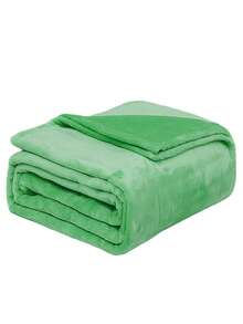 1pc Thick Flannel Blanket, Office Nap Blanket, Solid Color Blanket, Gift Blanket, Fleece Blanket, Air-Conditioning Blanket, Sofa Blanket, Student Dormitory Sheet, Modern Minimalist Yoga Blanket, Bedspread, Coral Fleece Blanket - 綠色 - 查看 6