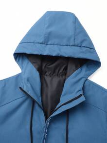 Men's Hooded Zip-Up Jacket - Outdoor Jacket, Casual Streetwear Coat With Zipper Pockets, Suitable For Spring/Autumn, Sports, Travel - Blue - View 4