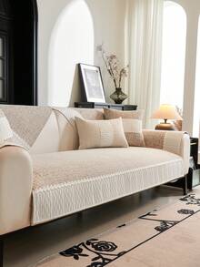 1pc European Style Fresh Floral Lace Sofa Cushion Cover, Luxury Minimalist Sofa Slipcover, Decorative Sofa Protector, Anti-Slip Anti-Dust Anti-Scratch, Suitable For Bedroom, Living Room, Office, Study, Party Venue, 1-4 Seater Sofa, L-Shaped Sofa