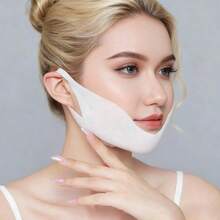 1片V型瘦脸面膜绷带，轻薄透气提拉紧致下颌线放松塑形V字睡眠面膜 - 白色 - 查看 8