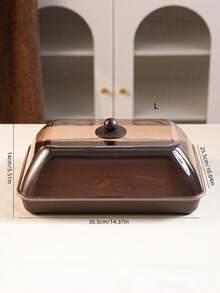 Multi-Size Rectangular Display Plastic Trays With Dustproof Lids, Unbreakable, Reusable Fruit/Dessert/Snack/Cake Platters, Suitable For Festivals, Weddings, Parties, And Banquets - Brown - View 7