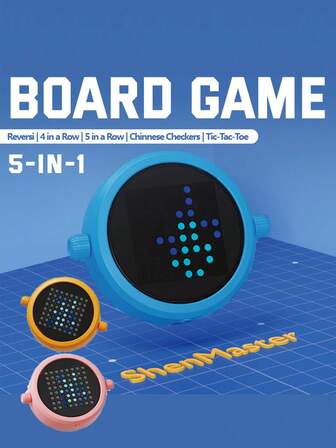 1 套儿童互动玩具、智能井字游戏、电子 3 合 1 手持游戏机，可促进儿童记忆力增长、便携式旅行游戏、儿童和成人棋盘游戏、3 岁以上儿童的暑假/圣诞节/生日礼物（不含电池，使用 3 节 AAA 电池）