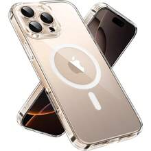 Funda Magntica para, Case Antidesgaste, Anti - Amarillo con Proteccin de la Lente y Cadas, Antigolpes Respaldo Transparente, Carcasa 6.5 Pulgadas - iPhone 16 Pro - Ver 2