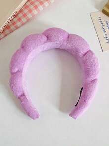 1pc Facial Headband / 2pcs Facial Wristbands / 3sets Spa Headband, Makeup Headband, Facial Headband, Skincare Headband, Pink Velvet Fluffy Sponge Headband, Bow, Bubble, Spa Headband, Wristband, Women & Girls Hair Accessories Set - Multicolor - View 18