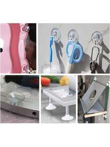 Jindizi Ventosas de Vidrio de PVC de 3 con Rosca,Ventosas de Plástico,Mueble Escritorio Transparente Anticolisión Ventosas Colgadores,Clavos Adhesivos Uñas Autoad Colgar,Gancho Autoadhesivo (10) - 10 - Ver 6