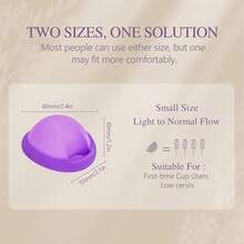2pcs Reusable Silicone Menstrual Disc L Plus S With Case - Purple - View 6