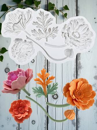 罂粟花翻糖模具蛋糕装饰纸杯蛋糕装饰糖果聚合物粘土胶泥