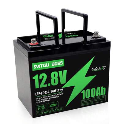 DATOUBOSS Batería de litio DATOUBOSS 12V 100Ah Lifepo4 con protección BMS de 100A, hasta 15000 ciclos y 10 años de vida útil, para camping, autocaravanas, sistemas de paneles solares, barcos y hogares.