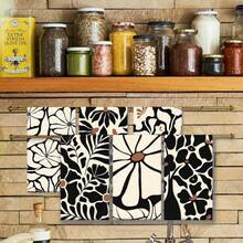 2/4/6/8/10/12 Pcs Dish Towels 18x26 Inches Flowers, Leaves, Abstract Microfiber Absorbent Kitchen Hand Towel, Suitable For Home Cooking, Baking, Bathroom Cleaning, Outdoor Activities, Tea Party Decorations, Household Supplies