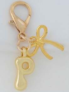 1个A-Z金色泡泡字母可爱吊坠，蝴蝶结装饰，钥匙扣，戒指托，背包挂饰，汽车挂饰，购物，海滩，露营，钱包配饰。适合作为送给女性、朋友和学生的礼物，时尚创意设计，生日礼物装饰，圣诞礼物。 - 金色蝴蝶結 - 查看 32