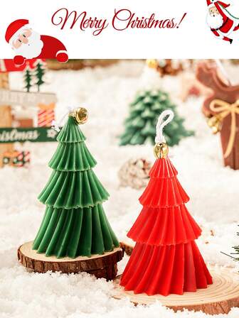 手工四层圣诞树蜡烛 | 无烟大豆，适用于家居、餐厅和圣诞庆典等多种场景装饰 | 预算内的完美圣诞礼物！高颜值香薰蜡烛——你的品味定会受到所有人的称赞！