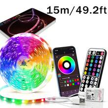 Tira de luz LED de 3 pies a 100 pies para decoración del hogar, equipada con control remoto de 44 teclas y control por aplicación, con temporizador y atenuación sincronizada con música, luz RGB de cambio de color adecuada para decoración de dormitorio, vacaciones, decoración de habitación, decoraciones de pared - luz policromática - Ver 16