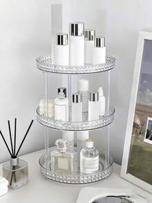 3-Tier Rotating Makeup Organizer, Multi-Layer Tabletop Storage Box, Cosmetic Display Rack, Bottle Holder, Desktop Organizer, Home Decor, Gift, Optional 3-Tier/2-Tier/1-Tier - Multicolor - View 2