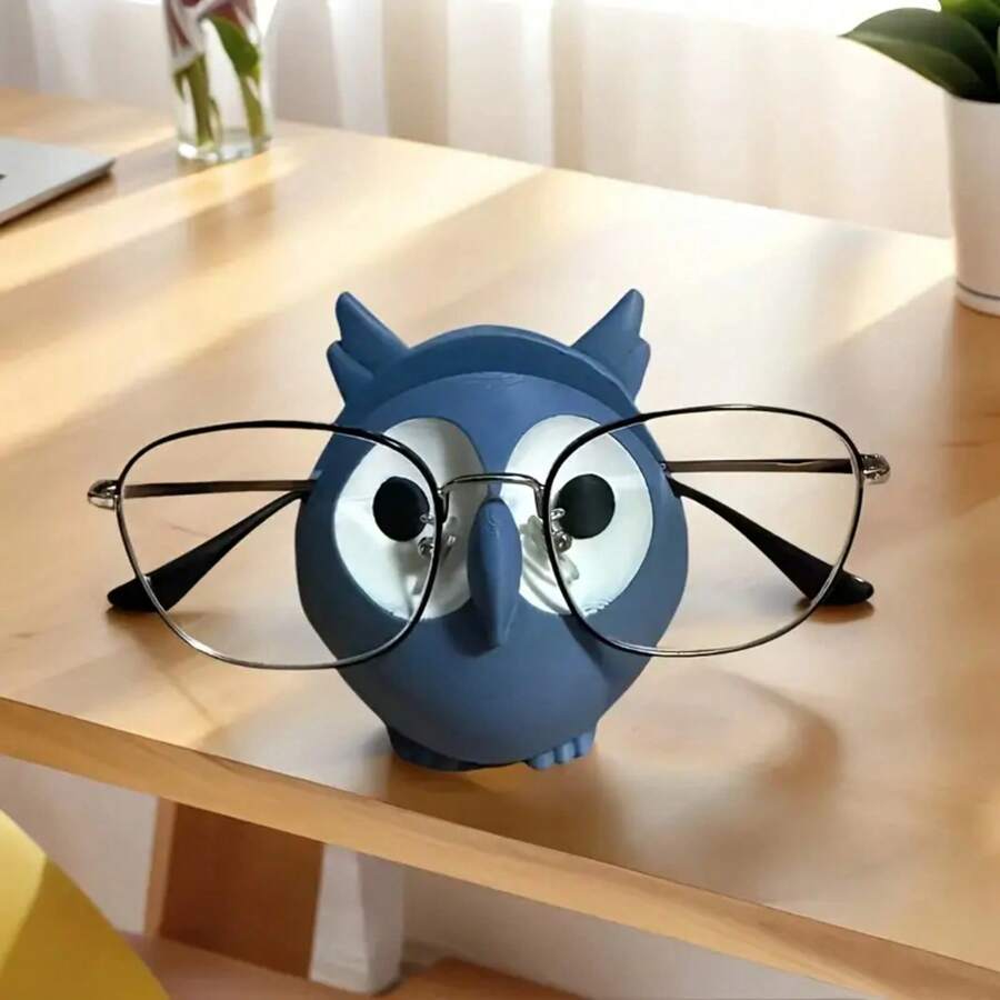 1 3D Printed Owl Glasses Stand - Cute Plastic Desktop Organizer With Glasses Holder, No Power Required, Suitable Home Decoration And Holiday Gifts Halloween, Easter, Valentine's Day, Office Supplies, Household Storage Organizer - 1個 - 查看 1