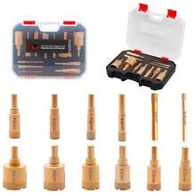12pcs/Set Diamond Drill Bit Set For Glass, Marble & Stone - 6-35mm Hole Saw Kit With Hand Tools, Granite, Tile, Ceramic - Multicolor - View 1