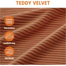 Sofá Moderno de Pana 83" para 3 Personas, Asiento Profundo, Reposabrazos Anchos, Fundas Lavables, Sillón Cómodo para Sala, Recámara o Espacios Pequeños, Naranja - Naranja - Ver 6