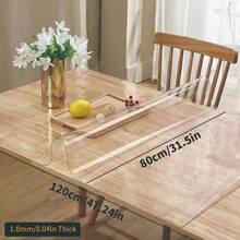 1pc High Quality 1mm Thick Transparent PVC Tablecloth - Scratch-Resistant, Heat-Resistant, Easy To Clean, Suitable For Home, Hotel, Restaurant And Cafe Tables, Minimalist And Fashionable Design - White - View 28