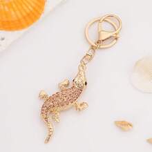 New Rhinestone Alloy Car Pendant, European & American Style, Men's Father's Day Gift, Rhinestone Lizard Small Gift, Creative Keychain, Metal Keychain Gift, Animal Party Zinc Alloy Accessory, Autumn Christmas Bag Charms Car Accessories Teacher Friend Sister Gift Ideas