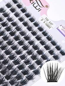 168片仿貂毛假睫毛簇，0.07D，9-16mm混合，自然款，浓密型，单根假睫毛簇，化妆工具，假睫毛簇 - 查看 3