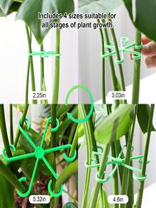 4pcs Plant Climbing Stem Support, 4 Sizes, Plant Support Fasteners, Sturdy Stem Clips, Suitable For Climbing Plants - Plastic Material, Or Indoor Climbing Plants, Plant Supports, Flower Plant Supports, Stem Hook Growth Accessories, Suitable For Plants And Flowers - Multicolor - View 6