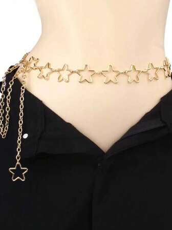 1pc Women's Street Style Copper Alloy Star Necklace