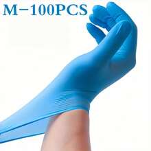 Blue Disposable Nitrile Gloves - Ultra Durable, Waterproof And Oil Resistant, Suitable Cleaning, Hair Dyeing, Pet Bathing, Non-Medical Use, 5 Mil Thickness, Powder-Material, Salon Use Gloves, Smooth Texture Gloves, Oil Resistant Gloves