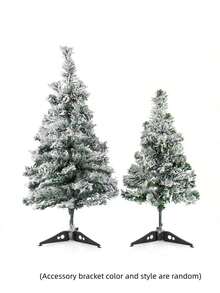 MEHELANY 1Pc White Snowflake Christmas Tree, Artificial Christmas Pine Tree Plastic Artificial Tree, Christmas Fir Tree White Fake Artficial Plant Holiday Decorations With Stand Easy Assembly For Indoor Outdoor Decor, Flocked Green, For Indoor Desktop, Party, Wedding Scene Event Site Decoration, Xmas Gift New Year Party Decoration(5.9FT/4.92FT/3.94FT/2.95FT/1.97FT/1.47FT)