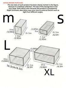 1pc Mini Multi-Size Transparent Acrylic Desktop Drawer Dustproof Stationery Organizer Box, Suitable For Bedroom, Office, Cosmetics Storage