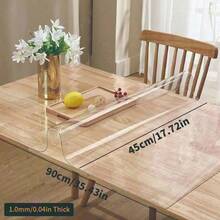 1pc Luxury Transparent Table Cover - 1.0mm Thick 100% PVC, Scratch-Resistant And Heat-Resistant Protective Cover, Suitable For Dining Table, Coffee Table, Computer Desk - Perfect For Home, Office And Hotel Use - Elegant Square Design - White - View 51