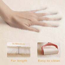 创意蓬松人造毛皮地毯，绒面革底，毛绒，蓬松装饰地毯，温暖舒适，创意奇特设计，多色可选 - 淺藍色 - 查看 6