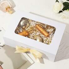 Inches Clear Gift Box With Window Magnetic Closure Gift Boxes With Lids - 白色 - 查看 6