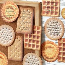 30pcs/Pack Cute Dessert & Cookie Shaped Memo Stickers, Scrapbooking Supplies, School Stationery, Waffle, Cookies Design, Diary, DIY Background, Removable & Reusable Student Notes