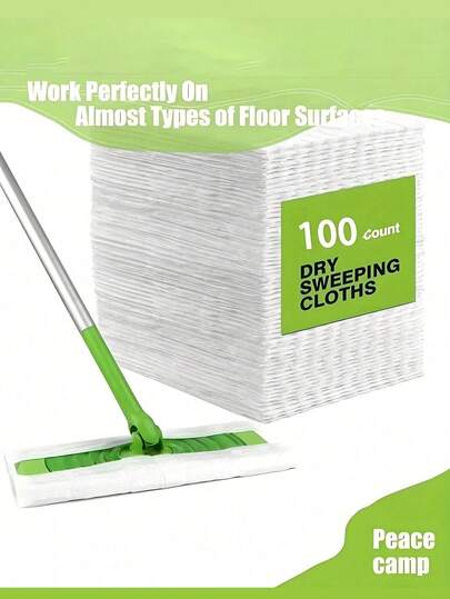 干扫布垫，与扫地机兼容 - 一次性除尘器替换装拖把垫，用于地板拖地和清洁，加厚一次性静电除尘纸，一次性拖地布，除尘布