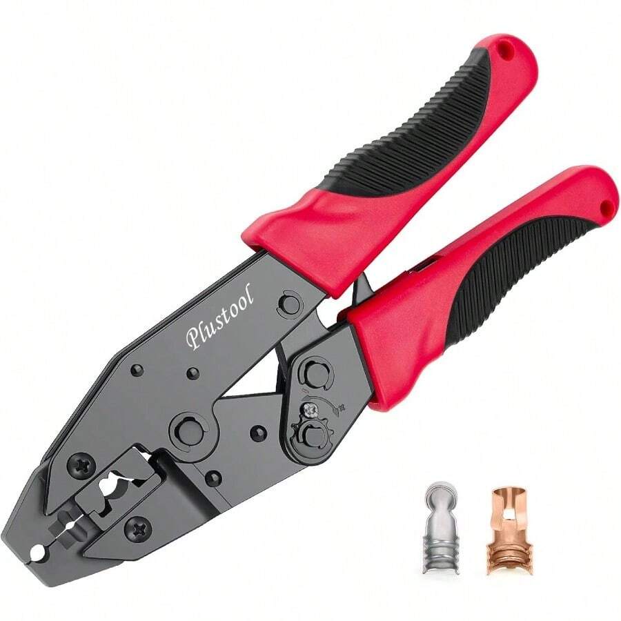 Conectores termorretráctiles con engaste, AWG22 - 10, Engastadora de terminales de cable con trinquete - Alicates de engaste - Engastadora eléctrica - Para cable de encendido de bujía - Ver 1