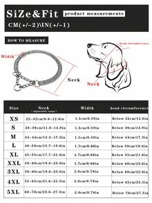 不锈钢双链狗项圈，颈链，适合大型犬种 - 杜宾犬、卡斯罗犬、罗威纳犬