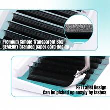 FADVAN 12 file di ciglia per estensioni ciglia a forma di U C/D 4DW, ciglia naturali super morbide, estensioni ciglia a ventaglio pronte, forniture per estetiste di ciglia