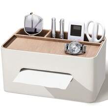 3-In-1 Elegant Storage System, Upgraded PU Leather Multi-Function Tissue Box, Desktop Smart Compartment Napkin Holder - Multicolor - View 11