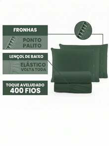 400 Thread Count Bedding Set With Elastic Hotel Standard Ponto Palito All Sizes Bedroom Soft Touch - 卡其色 - 查看 5
