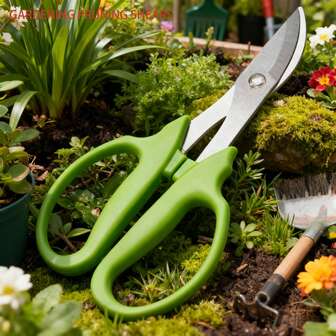 1pc Ergonomic Pruning Shears, Curved Blade Gardening Tool, Sharp Large Opening Handle, Multi-Purpose Fruit Picking & Trimming Scissors For Gardening