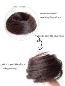 合成发髻，配有弹性发圈，可夹式接发马尾辫，女士适用